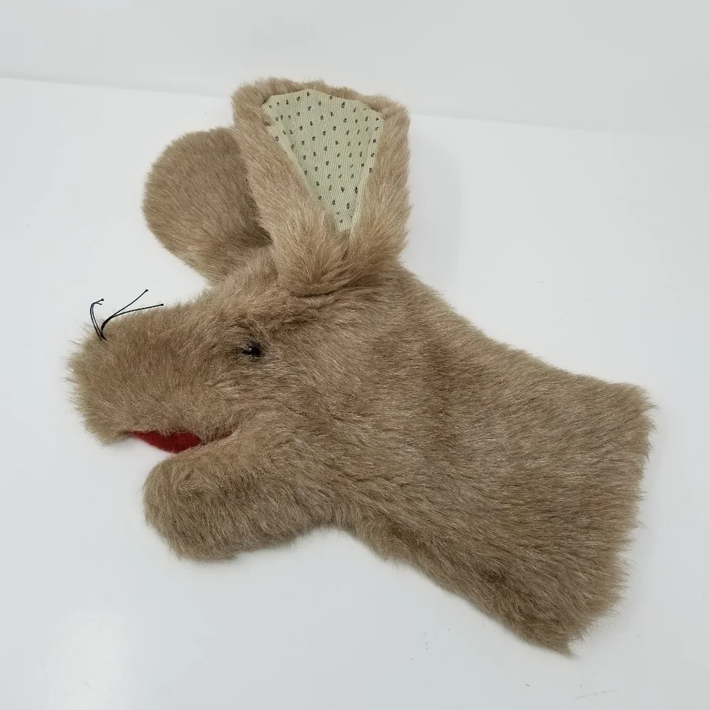Dog Puppy Furry Hand Puppet Vintage Hand Made Animal Kids Golf Cover Pet Golden